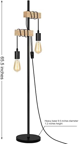 Комплект лампи JS NOVA JUNS от 3 теми, Нощно Настолна лампа с 2 USB порта за зареждане, Тавана лампа с 3 лампи, 66-инчов Индустриален