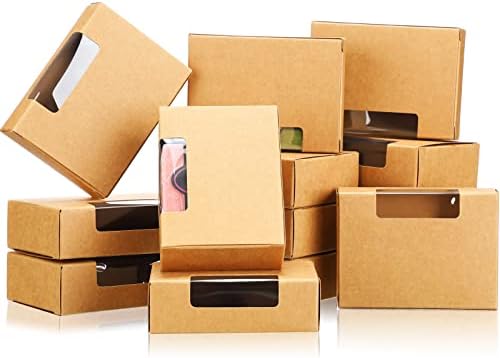 30 Парчета Опаковъчни Кутии за сапун Крафт, Кутии за Сапун с Правоъгълно Прозореца Подарък Кутия Домашна Опаковка За Сапун, за да проверите