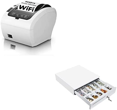 MUNBYN WiFi Термопринтер проверки с порт USB/LAN/RS232, 80 мм, POS принтер, който Работи с Квадратна касовият кутия Windows Mac Chromebook