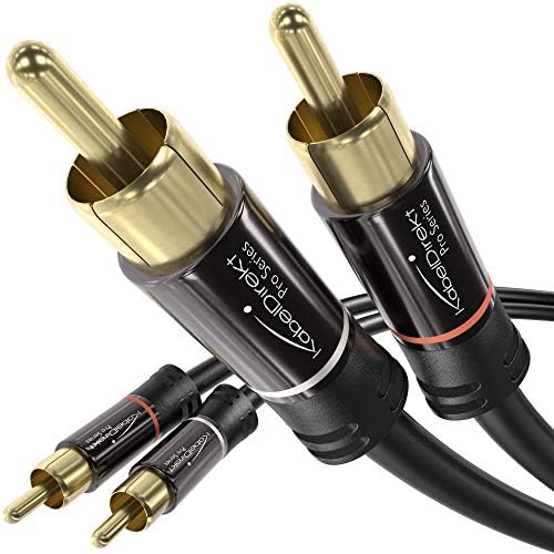 CableDirect – 3-крак кабел RCA / Phono, конектори 2 × 2, стереокабель, почти непробиваемый и с безупречно качество на звука (коаксиален кабел, събуфър / усилвател / Hi-Fi и домашно к