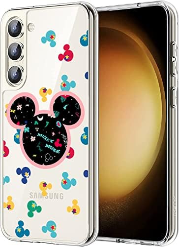 Прозрачен калъф Samsung Galaxy S23 с дизайн за жените [Не пожълтяват], Сладък Розов калъф за телефон Дисни Мики за Galaxy S23,
