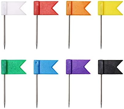 Tupalizy Асорти от 8 Цвята Декоративни Игли Флаг Пластмасова Корона със Стоманени точка Карта Бутон за Маркиране на Пътен Бюлетин