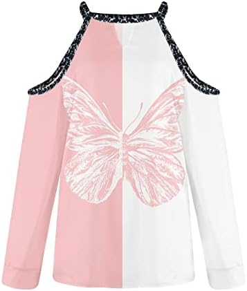 Пролетни Блузи Дамска Мода Ежедневни Нерегулярная Раирана Блуза С Геометричен Принтом С Дълъг ръкав Ница Общи