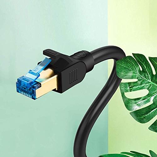 Ethernet кабел Cat8 10 фута, над 40 Gbit/с 2000 Mhz Високоскоростен Gigabit SFTP LAN Мрежови Интернет-Кабели за Маршрутизатор, Модем, PS,
