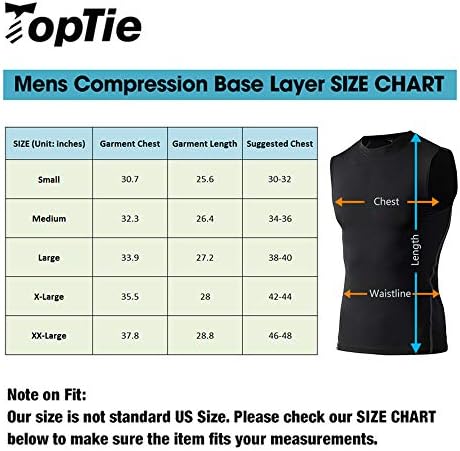 Мъжки Компресиране Базова Тениска Без Ръкави TOPTIE, Спортна Тениска Тренировочная