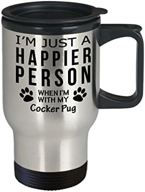 Кафеена Чаша За Любителите на кучета В Пътуване - Щастлив Човек С Мопс Кокер Подаръци За Спасението на Собствениците на Домашни Любимци