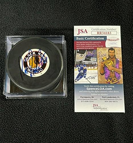 Боб Проберт подписа Миене с винтажным логото на Чикаго Блекхоукс JSA COA - за Миене на НХЛ с автограф