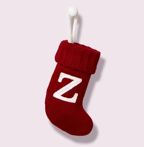 Wondershop Target Коледен Вязаный Мини-зарибяване с монограм Letter Z Червен цвят с Размер 8,5 инча (буквата Z)