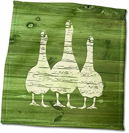 3 Начертайте Три бели гъски на Зелена стойка за кърпи - Не са от истинско дърво (twl-261849-3)