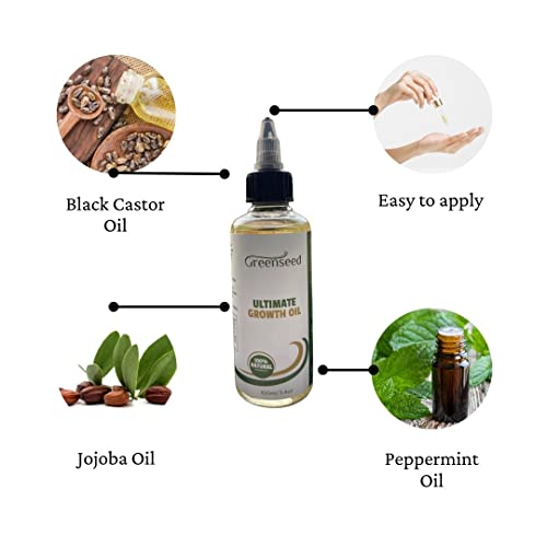 Масло за растеж на косата от зелени семена - натурална формула за здравето на косата и кожата на главата, размер за пътуване 3,4 грама