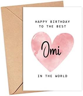 Поздравителна картичка честит рожден Ден на по-Добро Оми В света - Картичка За рожден Ден Оми - пощенска Картичка Оми - Подарък за Деня