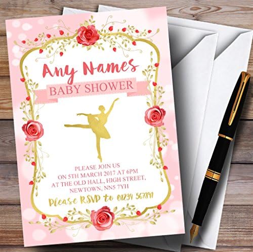 Пощенска Картичка На Зоологическата Градина В Розово-Златна Балерина Покани На Балет Покани За Участие В Детски Душ