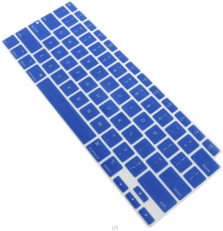 Калъф за клавиатура SJZBIN Мек Силиконов Калъф за клавиатура за най-новия MacBook Air 13 инча 2020 2021 с Touch ID Син цвят