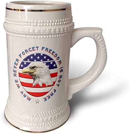 3росите американски флаг, белоголового орлана. Невероятен патриотичен подарък Freedom is... - чаша за стейна на 22 унция (stn-362816-1)