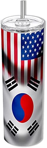 ExpressItBest 20 грама Тясна чаша с Флага на Южна Корея (Корейски) - Waves & USA