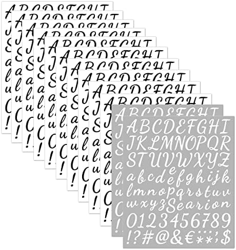 912 бр. комплект самозалепващи винилови букви за ръкопис, 12 листа, набор от букви и цифри, етикети с азбука, букви и цифри,
