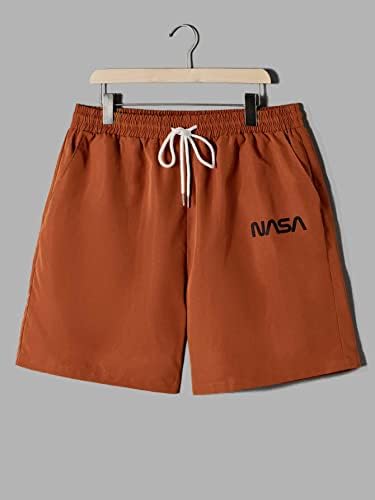 NIBHZ Облекло от две части за мъже, тениски с надпис и къси панталони с завязками на талията (Цвят: многоцветен, Размер: