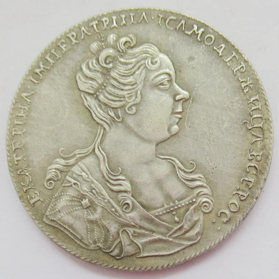 Руската Възпоменателна монета с Чуждестранни покритие 1726 г., Точно Копие на Посребрена Възпоменателни монети