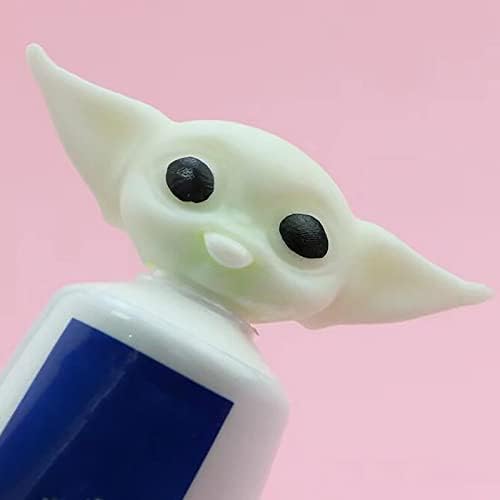 Topper за паста за зъби - 3D Скъпа Форма, Обхващащи Творчески Заместител на Главата на Паста за зъби, Пародийная Малка играчка (B)