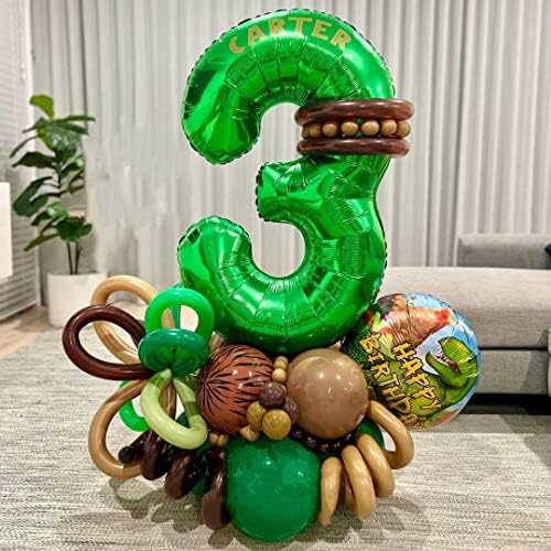 Тъмно Зелен Балон с номер 3, 40 См Зелен Балон с номер 3, Големи Балони с Хелий от Майларовой Фолио с номер 3, за Рождени Дни, Декорация, Абитуриентски, Годишнина