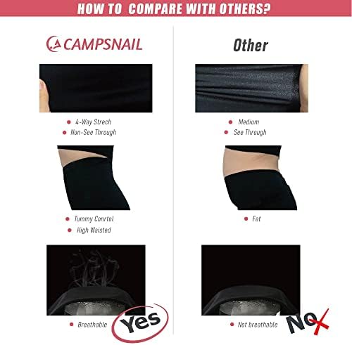 CAMPSNAIL 4 Опаковки Леггинсов с джобове за жени - Меки Гамаши с контрол на корема с Висока талия За Отслабване, Черни Панталони