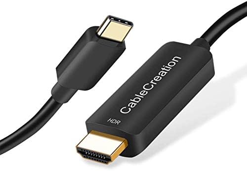 Създаване на USB кабел C-HDMI Кабел 4K @ 60Hz HDR, на 6 фута USB кабел C-HDMI е Съвместим с MacBook Pro 2020, iPad Pro 2020, Surface Book 2, S20, S10 за телевизор, проектор, монитор, черен