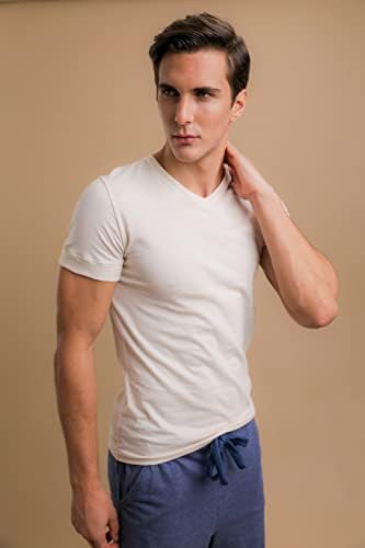 Мъжка спортна риза с V-образно деколте без латекс Cottonique от органичен памук