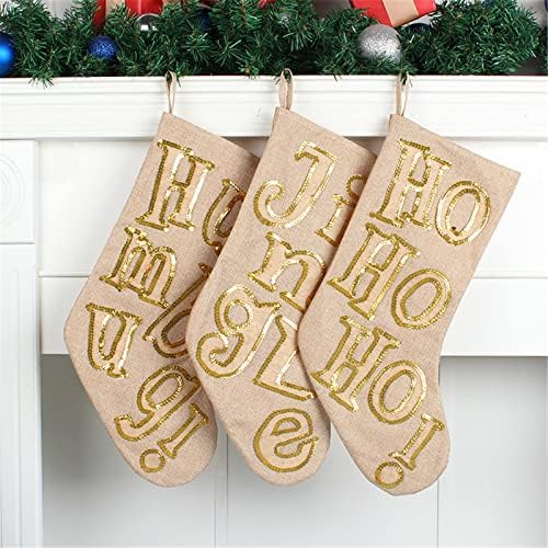 Подарък чорапи с шоколадови бонбони, Персонални Чорапи за Камината, Коледни Украси за Дома и партита, Аксесоари за Деца, Семеен