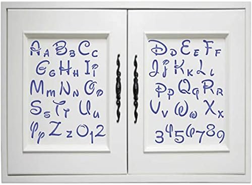 Шаблони за стена: Шаблони с азбука размер 1½ инча (2 броя) 8 x 10.5 инча (L) - Букви, Цифри, Шрифтовые шаблони в стила на Дисни за рисунка,