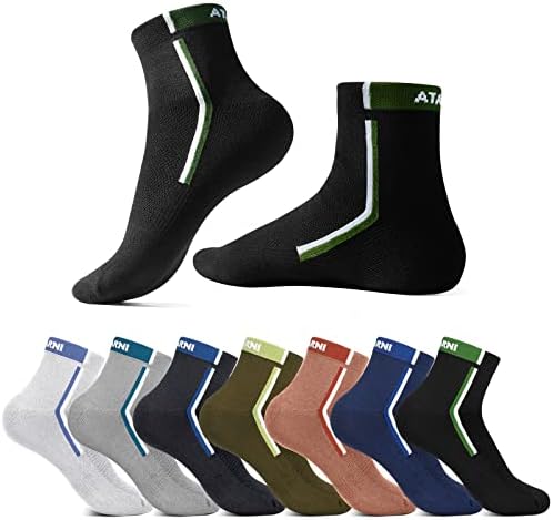 Atarni Мъжки Спортни Чорапи за Глезените - Памучни Компресия Чорапи за Бягане с мека Подплата и Дишащи Спортни Чорапи за Мъже