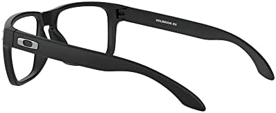 Рамки за очила Oakley Men ' s Ox8156 Holbrook Rx Квадратна Рецептурная, Сатиновая, Черна, Сребриста, Икона /Демонстрация леща, 56 мм