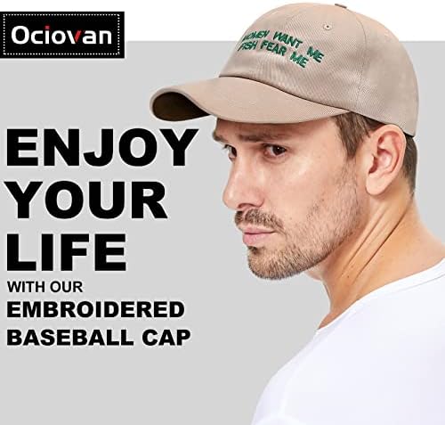 Бейзболни шапки OCIOVAN за мъже и жени, с бродерия Women Want Me, Fish Fear Me, регулируем шапка на шофьор на камион