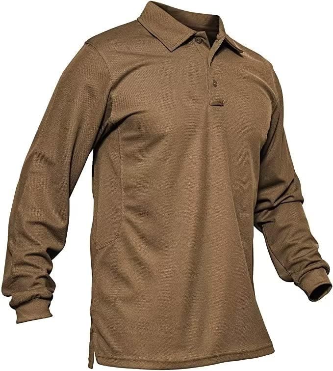 Мъжки ризи Поло MAGCOMSEN на 3 копчета, бързо съхнещи, Тактически Ризи с дълъг ръкав, Пике, ню Джърси, Риза За Голф