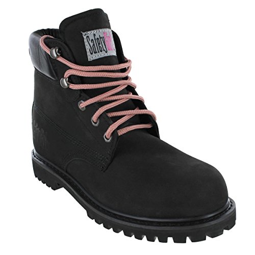 Работни обувки Safety Момиче GS004-BLK-8W Safety Момиче II с меки пръсти - Черен - 8 W, Английски, Мощност, Обем, Кожа, 8 W, Черен ()