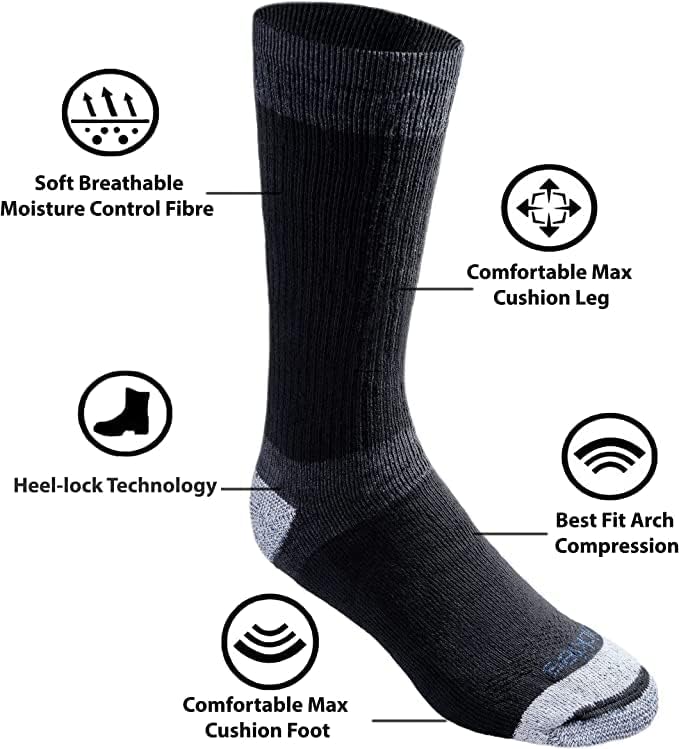 Шеги мъжки Чорапи Dri-tech Moisture Control Max С пълна възглавница За екипажа Multipack