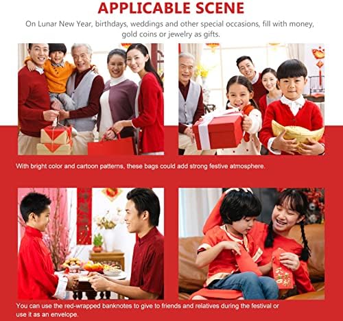 BESTOYARD Китайски Подарък 40шт Китайски Коледни Червени Пликове Year Хонг Bao Good Лъки Money Подаръчни Пликове Червен Пакет за Пролетния