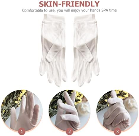 Ръкавици FOMIYES Овлажняващи Ръкавици за Сухи ръце през Нощта: Ръкавица за домашен Лосион Бели Копринени Ръкавици Дишащи Овлажняващи