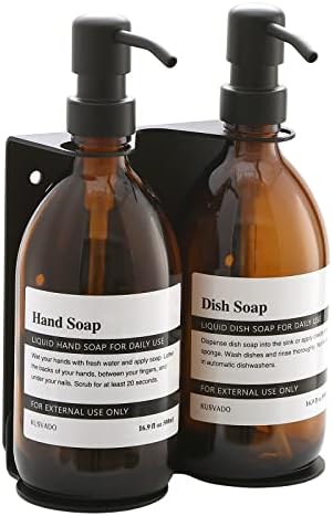 Стъклена Опаковка сапун KUSVADO Стенен монтаж, Без Пробиване, Стенен монтаж Опаковка сапун за душата, Захранващи сапун за ръце с Регулируем