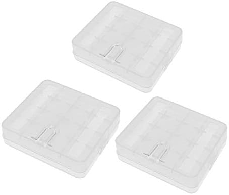 X-DREE Преносим Пластмасов Калъф Притежателя Кутия за Съхранение на Прозрачен за батерии тип AA AAA и 3 бр. (Scatola portaoggetti portatile