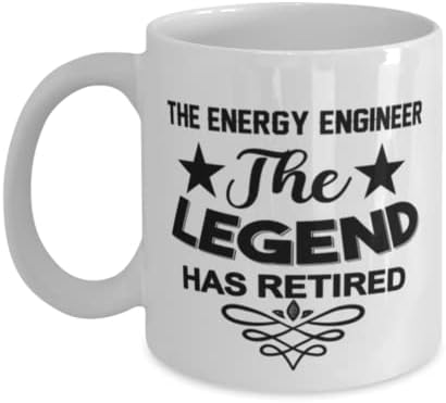 Чаша за Инженер-енергетика, Легендата се пенсионирах, Нови Уникални Идеи за Подаръци за Инженер-Енергетика, Чаена Чаша, Чаена