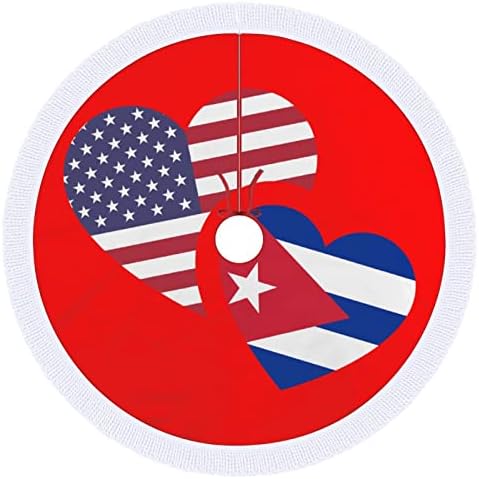 Пола в Коледна Елха с Принтом Хартата на Куба и САЩ с Четка за Весели Коледно парти Под Коледна Елха