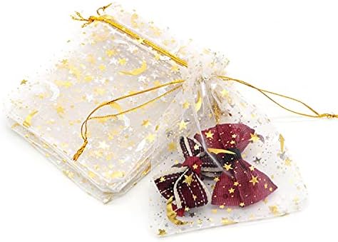 ONEYIM 150 бр. Торбички от органза, 4 x 6 Цветни Чанти с завязками, Обвивка от Органза за Сватба, Свети Валентин, Рожден Ден, Чанти за Бонбони,