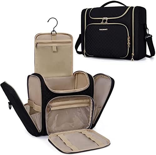 Пътна чанта BAGSMART и Голяма чанта за тоалетни принадлежности, Водоустойчив Косметичка за грим, Пътен Органайзер Голям Капацитет
