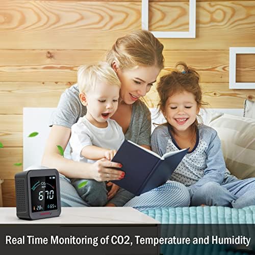 Монитор CO2, Портативен Измерител на CO2 DURFICST с температура и относителна влажност, мониторинг на качеството на въздуха Сензор