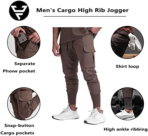 Мъжки Леки Панталони-карго ZACAGO с Високи Ребра за Бягане, плътно Прилепнали Спортни Панталони с Джобове с цип