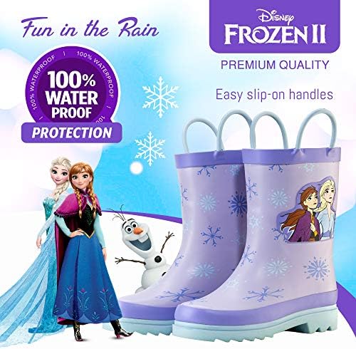 Непромокаеми гумени непромокаеми ботуши с принтом замразени герои на Анна и на Елза за момичета Disney Kids (За деца)