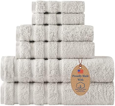 Класически Турски кърпа Американски Комплект Кърпи от Мек памук, от 6 теми - Premium Качество 2 Хавлиени Кърпи за баня,