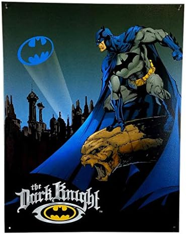 Комплект Отпечатъци плюс Батман-the Dark Knight Ретро Лидице знак Декор - Реколта метална табела в комплект с винтове за захващане