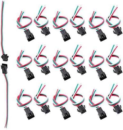DIYmall 10 Двойки JST SM 3-Пинов Кабел за led лента WS2812 WS2812B, дължина 15 см/5.9 инча, Штекерный конектор, кабели led конектор