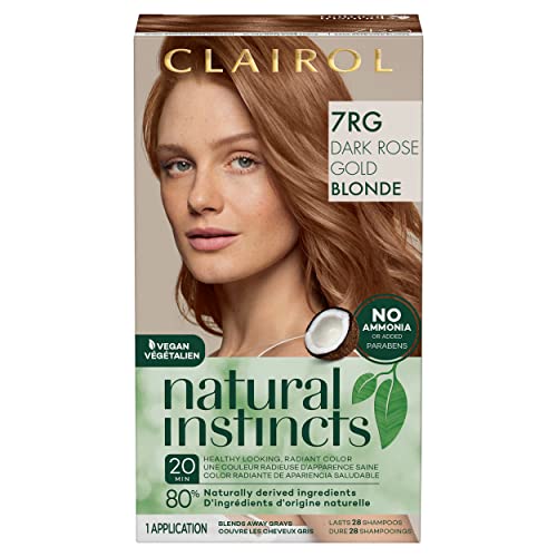 Полупостоянная боя за коса Clairol Natural Instincts, 7 грама Тъмно-Розово-Златист цвят, за Светли Косми, опаковки от 1